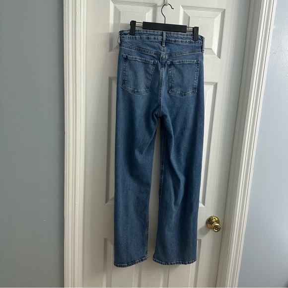 Old Navy Jeans Wide Leg Sky-Hi Extra High Rise Ripped Denim Blue Size 6 Small - Picture 4 of 8